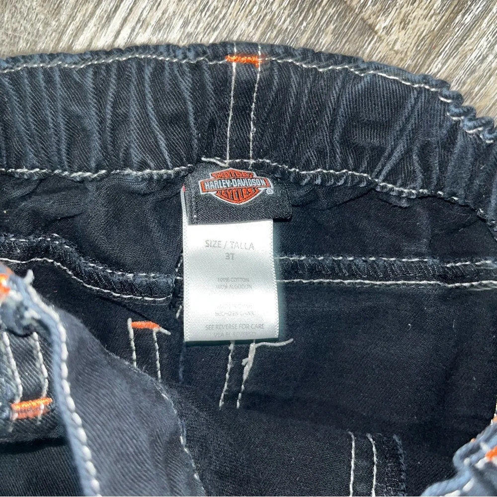 Harley Davidson Black Faded‎ Embroidered Pants Size 3T